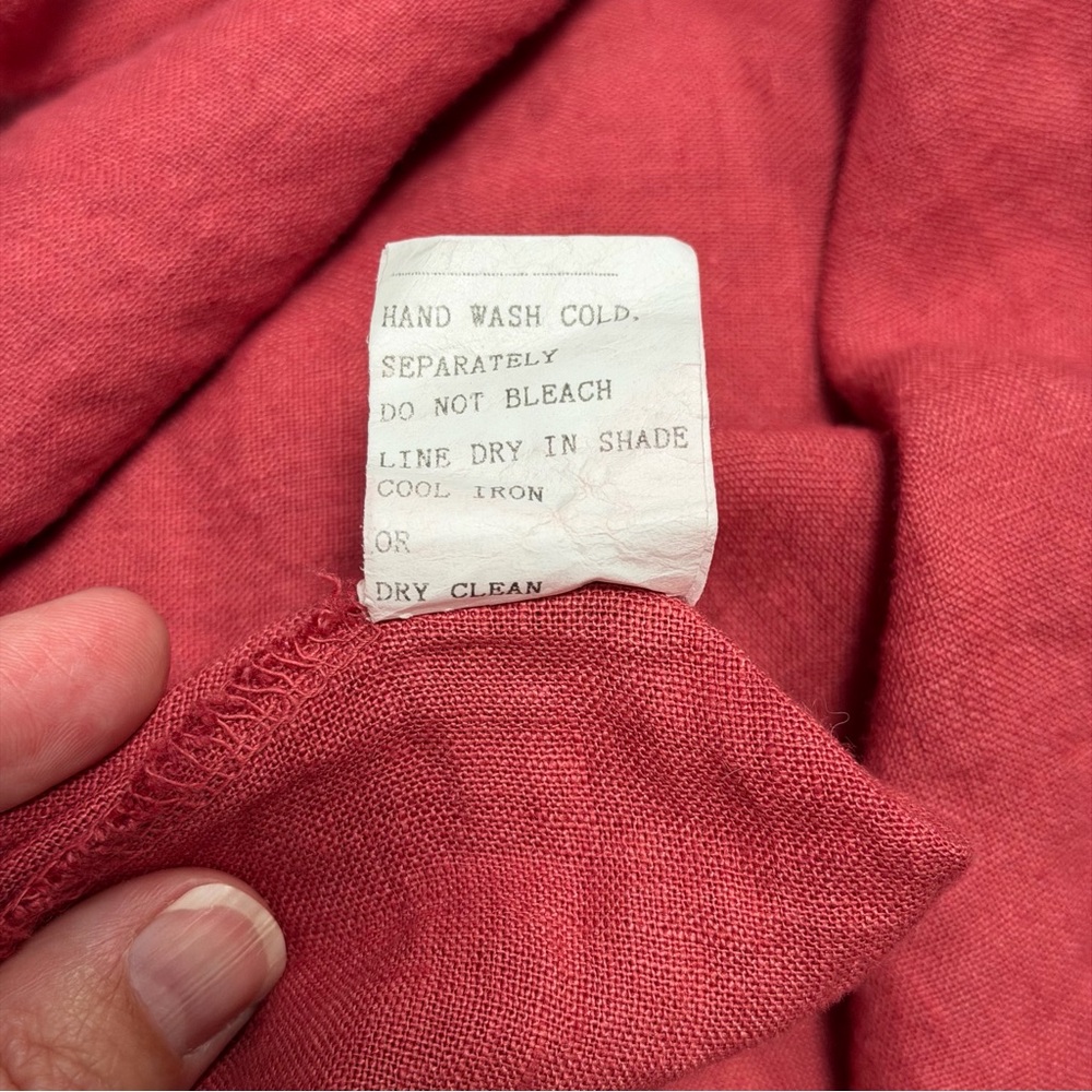 Laura Gotti Sleeveless Red Linen Maxi Dress Made in Italy Size Small, Summer - Picture 6 of 6